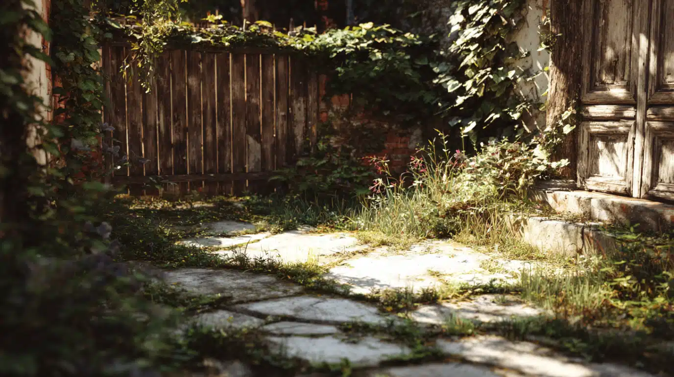 jardin à l'abandon