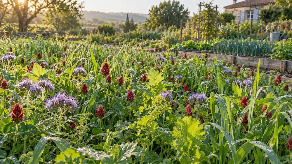 Mélange d’engrais verts dans un potager